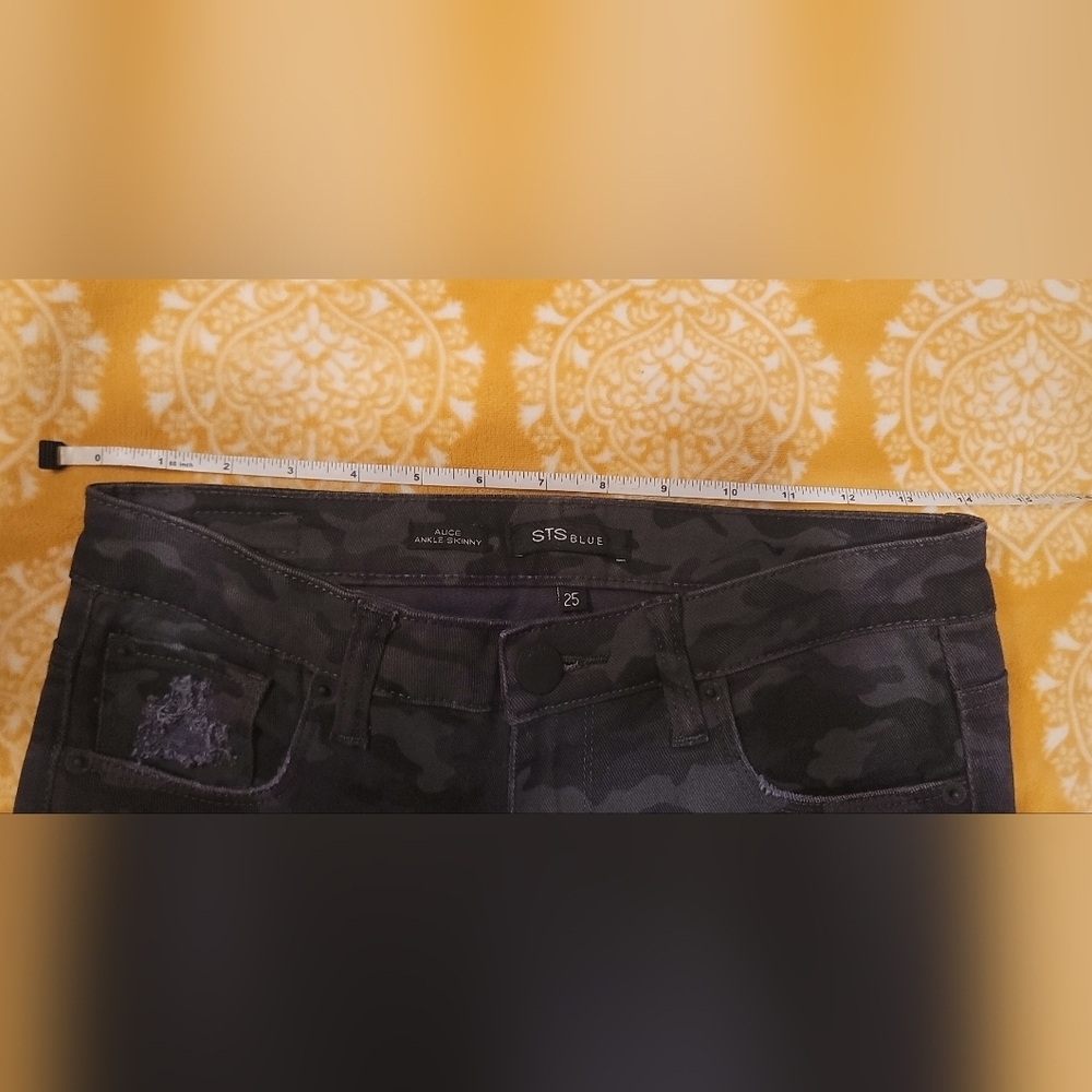 STS Blue Alice Ankle Skinny Women’s Jeans-Black/Camo/Sz 25 - Picture 11 of 16